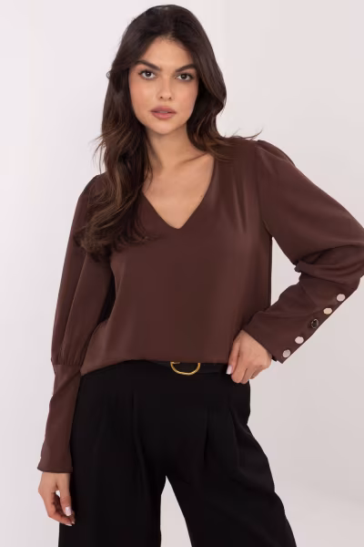 Bluzka Model MI-BZ-M721.38 Dark Brown - Italy Moda — zdjęcie 1