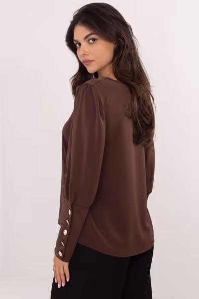Bluzka Model MI-BZ-M721.38 Dark Brown - Italy Moda — zdjęcie 3