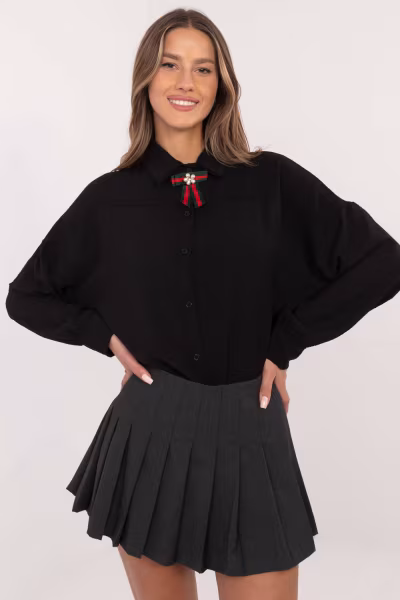 Koszula Damska Model MI-KS-61523.60P Black - Italy Moda — zdjęcie 1