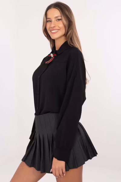 Koszula Damska Model MI-KS-61523.60P Black - Italy Moda — zdjęcie 2