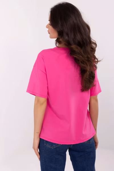 Tshirt Damski Model MI-TS-M3221-1.20P Dark Pink - Italy Moda — zdjęcie 3