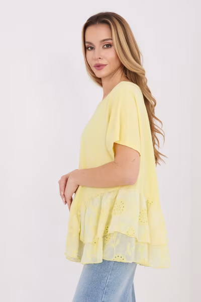 Bluzka Model IT-BZ-81870.18 Light Yellow - Italy Moda — zdjęcie 3