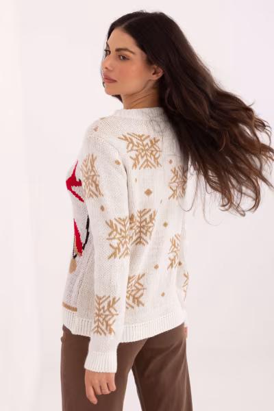 Sweter Damski Model MI-SW-19133.90 Ecru - Italy Moda — zdjęcie 3