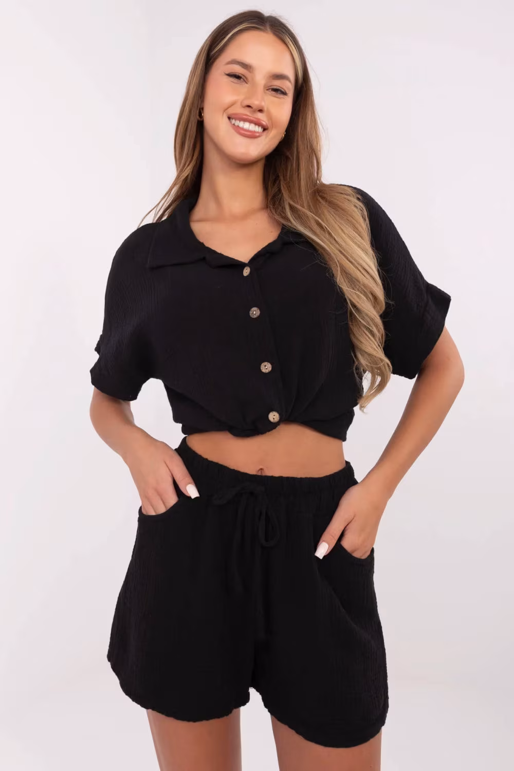 Szorty Damski Model MO-SN-9717.95 Black - Italy Moda