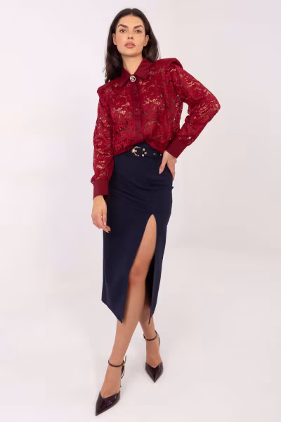Koszula Damska Model IT-KS-21999.50 Bordo - Italy Moda — zdjęcie 2
