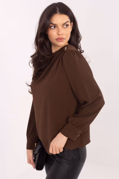 Bluzka Model MI-BZ-278519-1.40 Brown - Italy Moda — zdjęcie 1