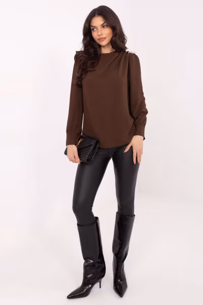 Bluzka Model MI-BZ-278519-1.40 Brown - Italy Moda — zdjęcie 2