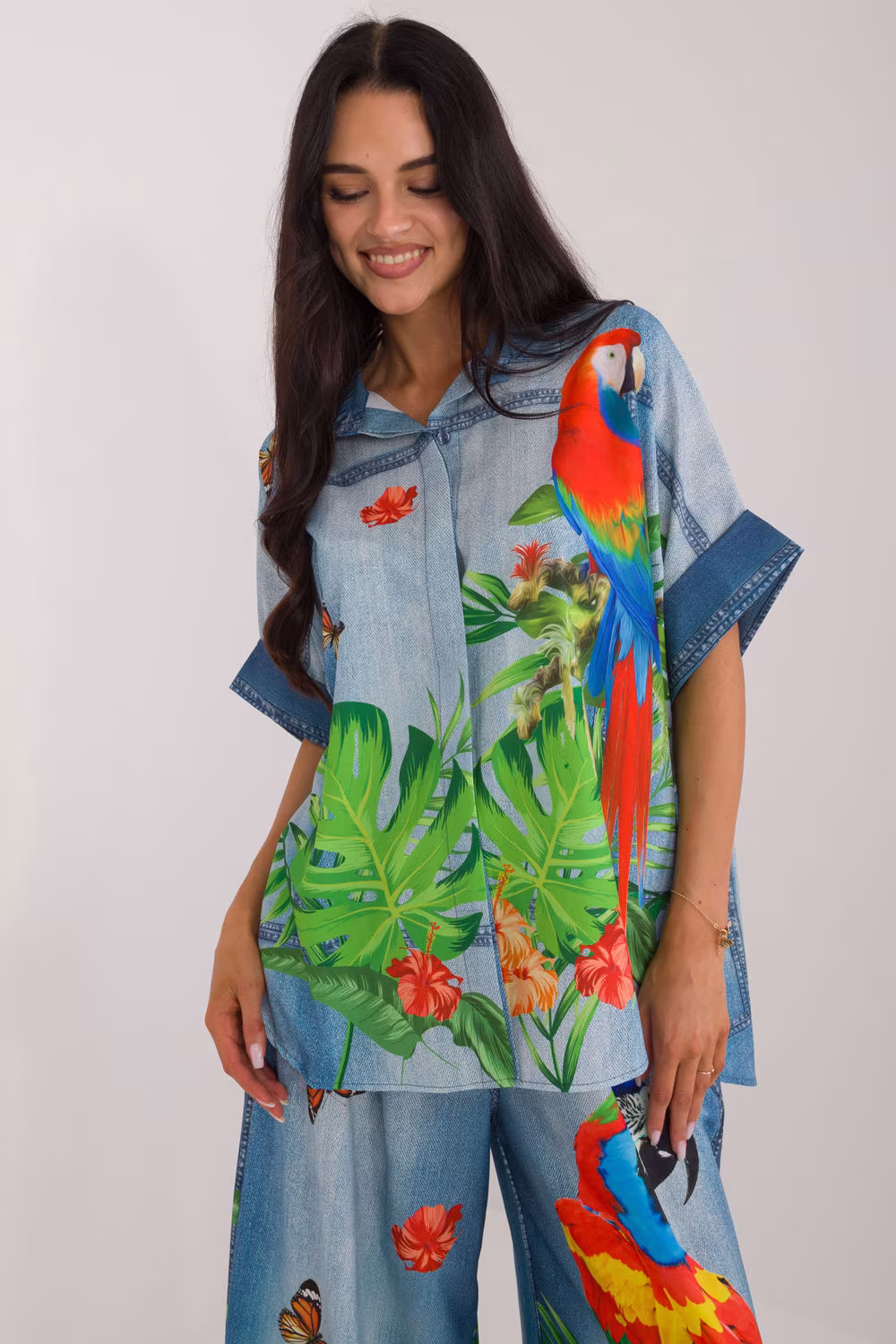 Koszula Damska Model DHJ-KS-19007.32 Blue - Italy Moda