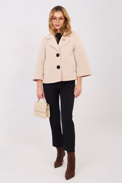 Płaszcz Damski Model IT-KR-FL8159-1.29 Beige - Italy Moda — zdjęcie 2