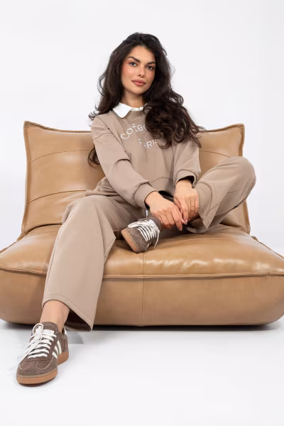 Spodnie Komplet Model IT-KMPL-22212.36 Dark Beige - Italy Moda — zdjęcie 2