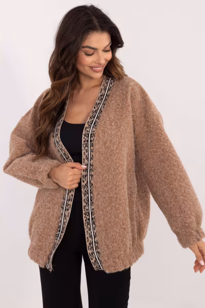 Sweter Kardigan Model DHJ-NA-A8500.11P Camel - Italy Moda — zdjęcie 1