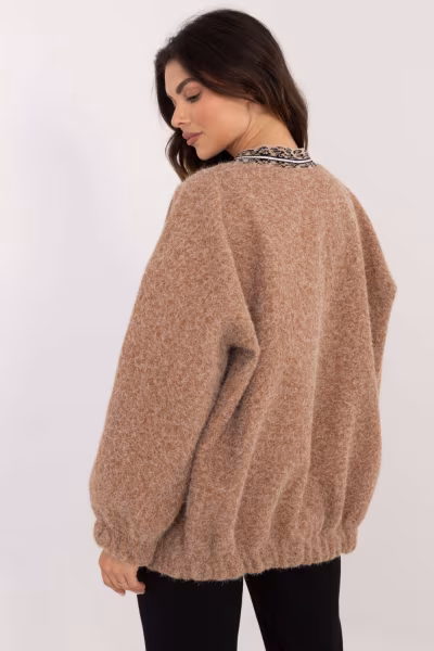 Sweter Kardigan Model DHJ-NA-A8500.11P Camel - Italy Moda — zdjęcie 3