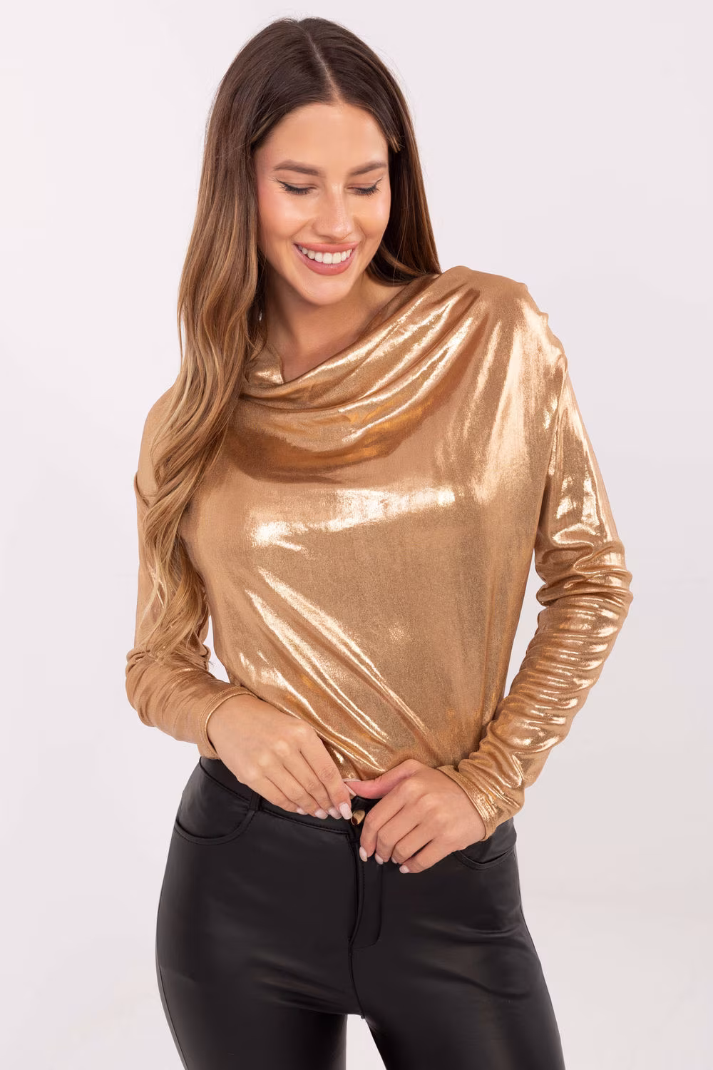 Bluzka Model DHJ-BZ-15268.30 Camel - Italy Moda