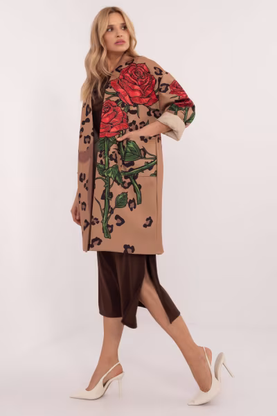 Płaszcz Damski Model DHJ-PL-19821.60P Camel - Italy Moda — zdjęcie 2