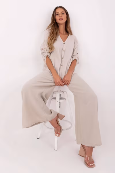 Spodnie Damskie Model MI-SP-2563.84 Beige - Italy Moda — zdjęcie 2