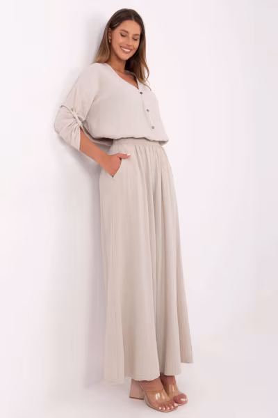 Spodnie Damskie Model MI-SP-2563.84 Beige - Italy Moda — zdjęcie 3