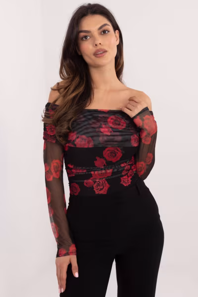 Bluzka Model DHJ-BZ-18701-1.31 Black/Red - Italy Moda — zdjęcie 1