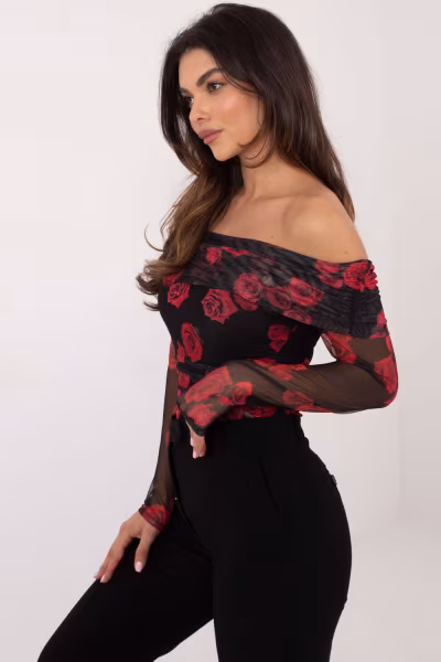 Bluzka Model DHJ-BZ-18701-1.31 Black/Red - Italy Moda — zdjęcie 2