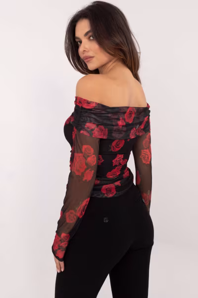 Bluzka Model DHJ-BZ-18701-1.31 Black/Red - Italy Moda — zdjęcie 3