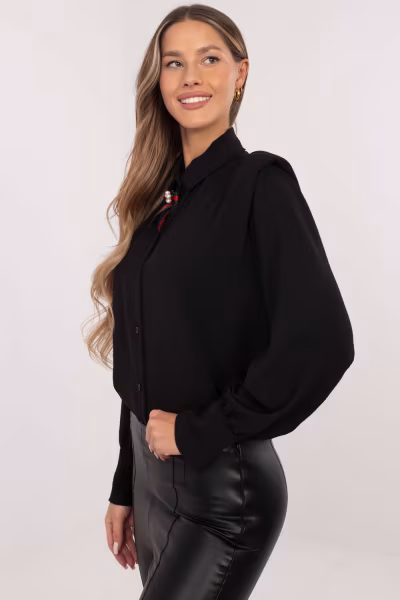 Koszula Damska Model MI-KS-61527.56 Black - Italy Moda — zdjęcie 2