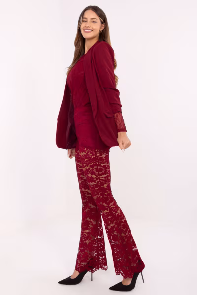 Spodnie Damska Model MI-SP-K69-3.21P Bordo - Italy Moda — zdjęcie 2