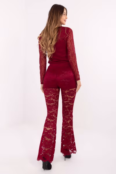 Spodnie Damska Model MI-SP-K69-3.21P Bordo - Italy Moda — zdjęcie 3