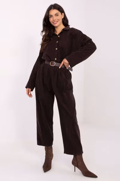Spodnie Damskie Model IT-SP-258009.83 Dark Brown - Italy Moda — zdjęcie 1