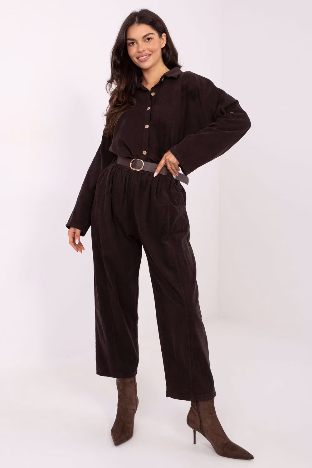 Spodnie Damskie Model IT-SP-258009.83 Dark Brown - Italy Moda