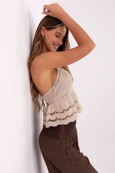 Koszulka Top Model MI-TP-88506.87 Beige - Italy Moda — zdjęcie 2