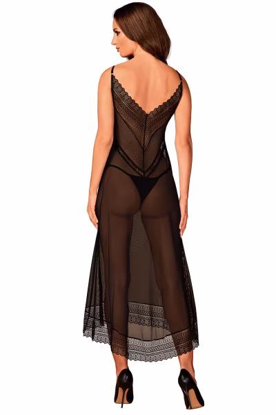 Koszulka Model Estiqua Chemise Black - Obsessive — zdjęcie 2