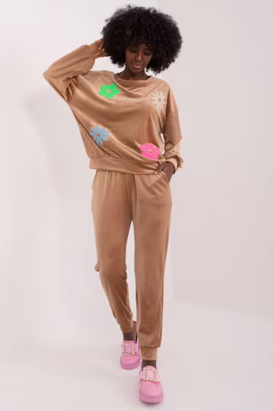 Spodnie Komplet Model DHJ-KMPL-8655.05 Dark Beige - Italy Moda — zdjęcie 1