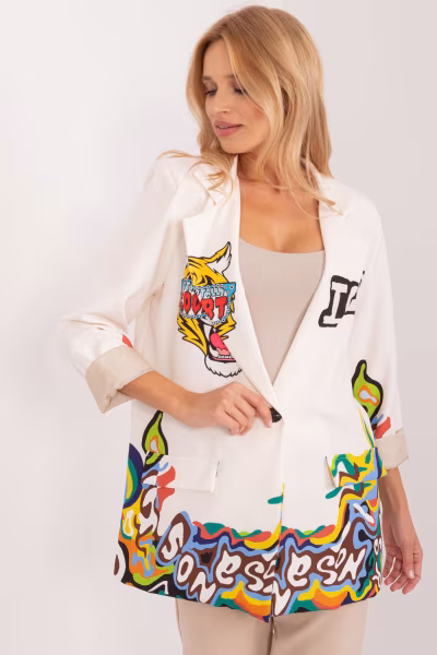 Marynarka Model DHJ-MA-18525-7.67 Ecru - Italy Moda — zdjęcie 1