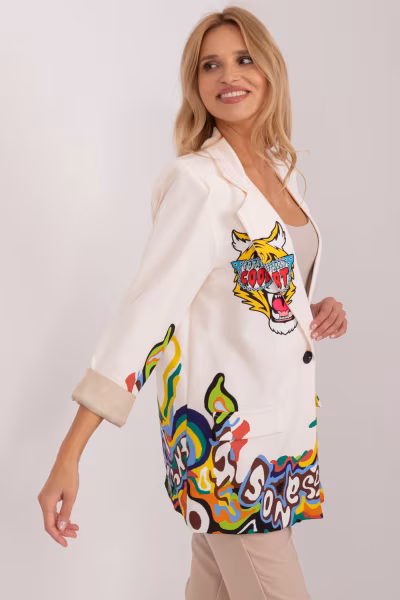 Marynarka Model DHJ-MA-18525-7.67 Ecru - Italy Moda — zdjęcie 2