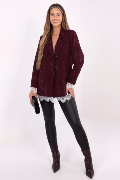 Marynarka Model IT-MA-FL9916-2.12P Bordo - Italy Moda — zdjęcie 2