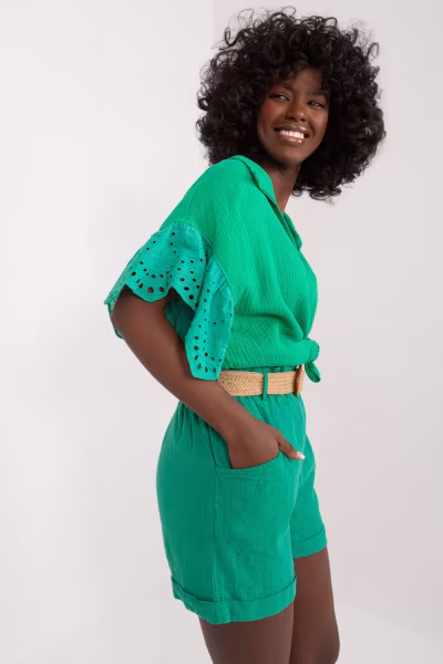 Szorty Damskie Model DHJ-SN-2598.29X Green - Italy Moda — zdjęcie 2