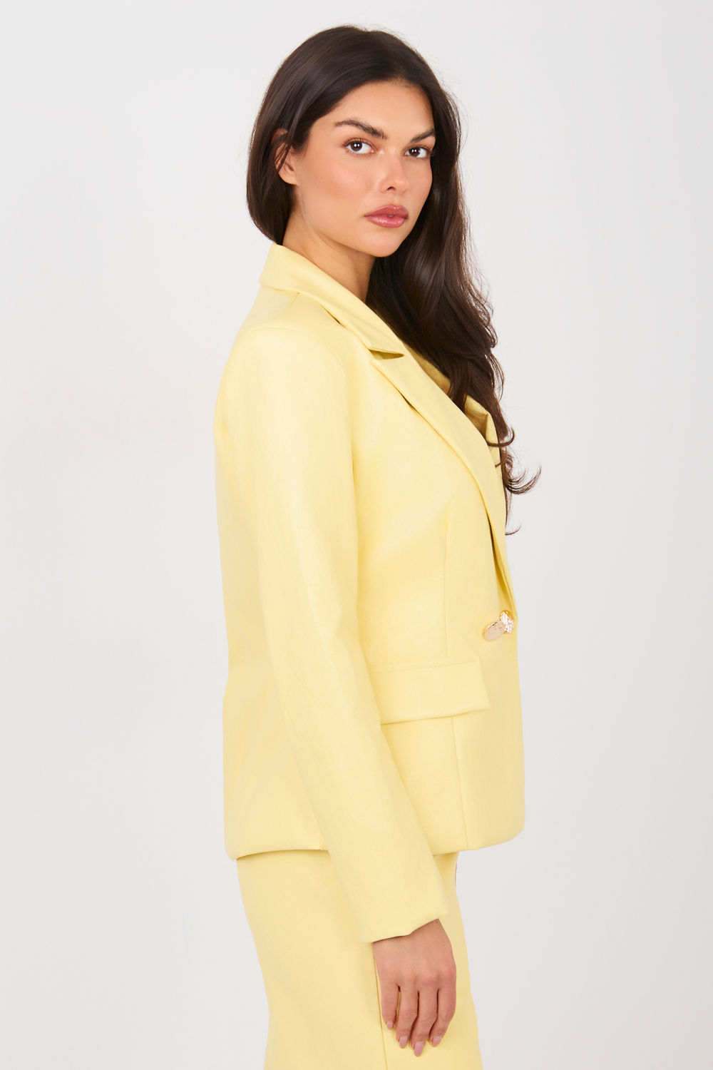 Marynarka Model IT-MA-FL10092.15 Light Yellow - Italy Moda