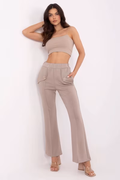 Spodnie Dresowe Model DHJ-SP-20518.12 Dark Beige - Italy Moda — zdjęcie 1