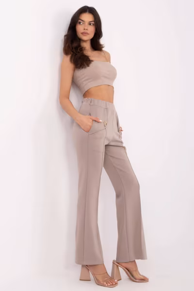Spodnie Dresowe Model DHJ-SP-20518.12 Dark Beige - Italy Moda — zdjęcie 2