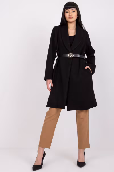 Płaszcz Damski Model DHJ-PL-2861.91 Black - Italy Moda — zdjęcie 1