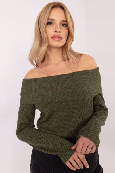 Sweter Damski Model DHJ-SW-A2449.33 Khaki - Italy Moda — zdjęcie 2