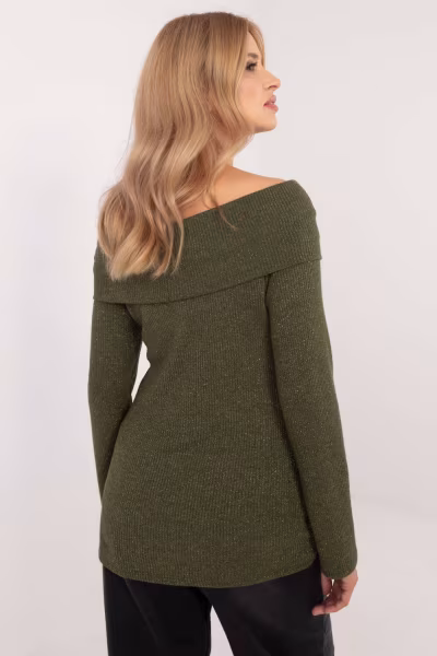 Sweter Damski Model DHJ-SW-A2449.33 Khaki - Italy Moda — zdjęcie 3
