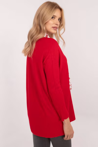 Sweter Damski Model DHJ-BZ-19226.91Red - Italy Moda — zdjęcie 3