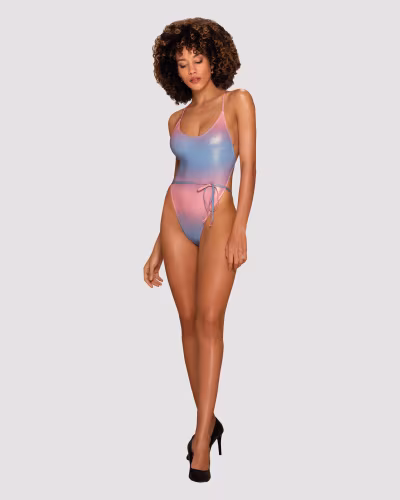 Jednoczęściowy strój kąpielowy Kostium kąpielowy Model Rionella Pink/Blue - Obsessive — zdjęcie 1
