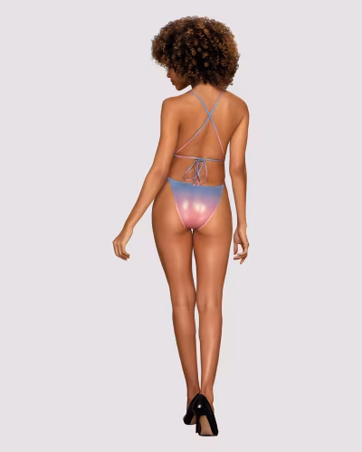 Jednoczęściowy strój kąpielowy Kostium kąpielowy Model Rionella Pink/Blue - Obsessive — zdjęcie 2