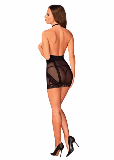 Komplet Model Lacrisia chemise Black - Obsessive — zdjęcie 2