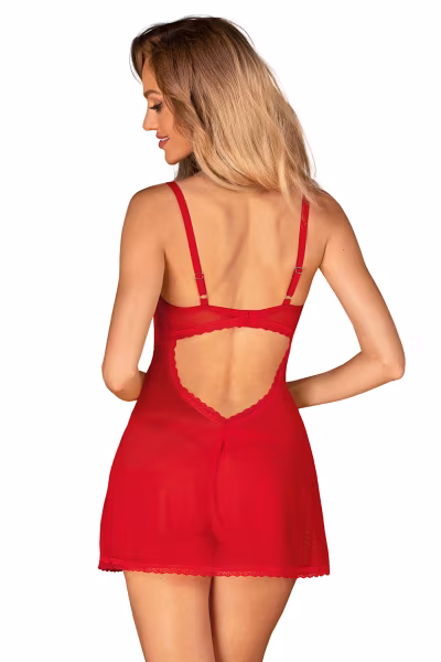 Komplet Model Chilisa babydoll Red - Obsessive — zdjęcie 3