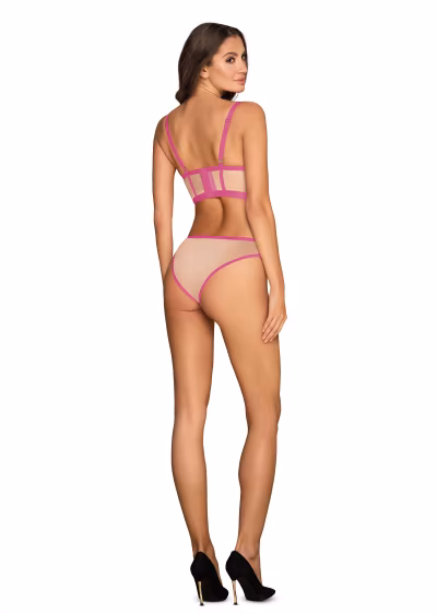 Komplet Model Nudelia 2cz Beige/Pink - Obsessive — zdjęcie 2