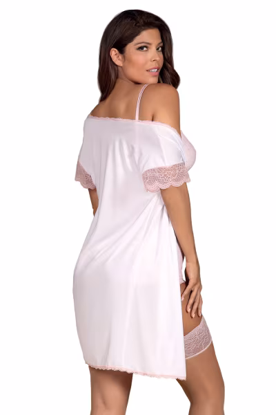 Komplet Peniuar Model Girlly White - Obsessive — zdjęcie 2