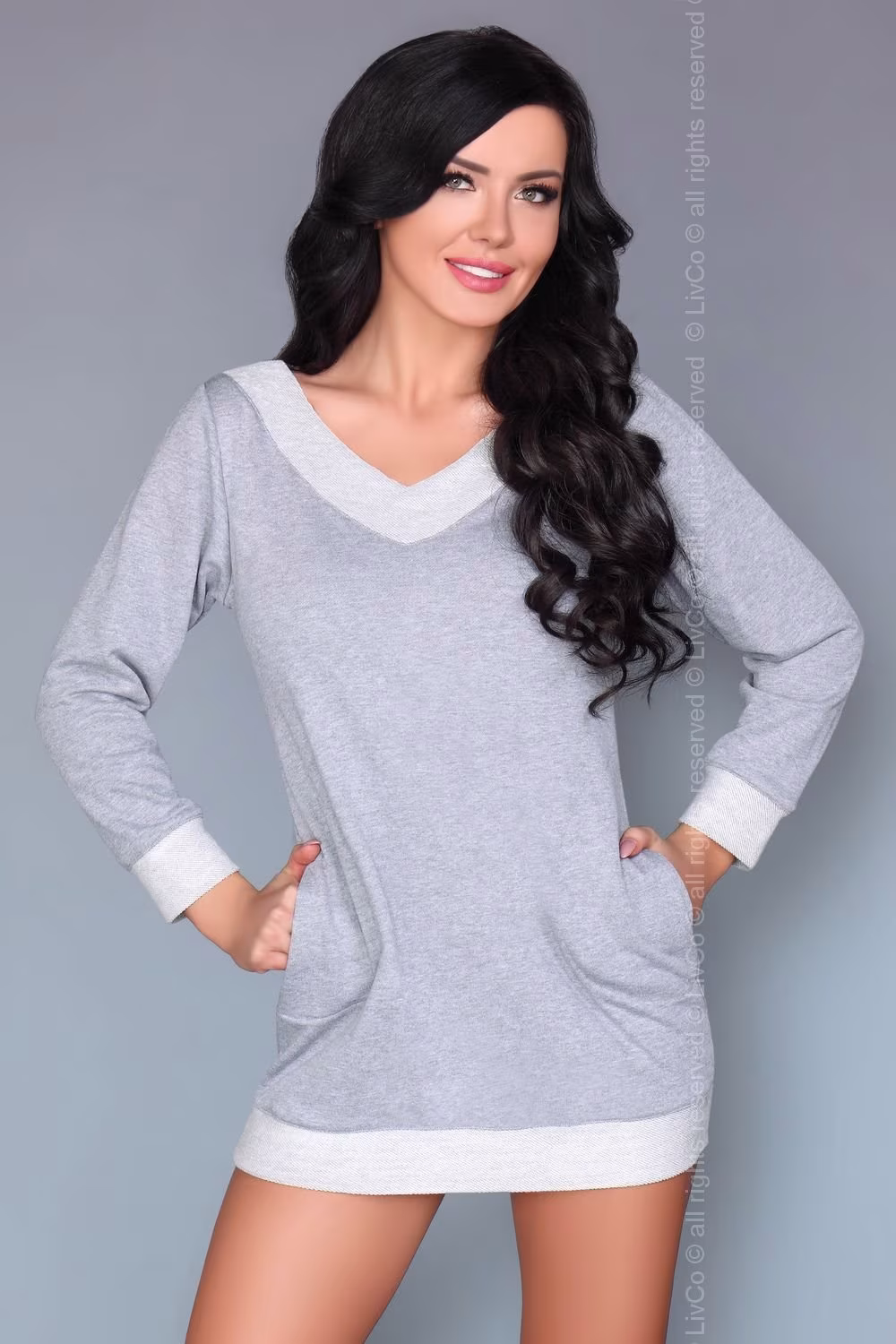 Koszulka nocna Koszula Nocna Model Maristela Grey - Livia Corsetti Fashion