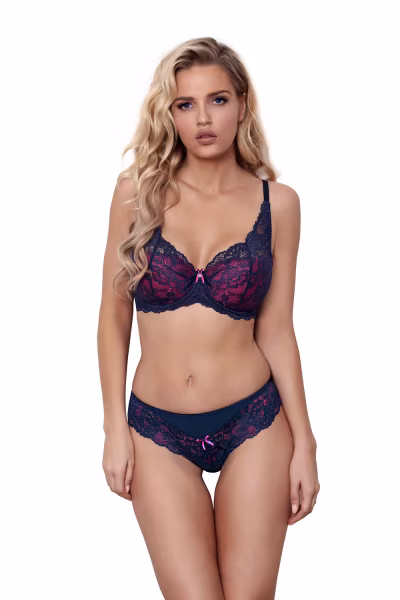 Biustonosz push up Biustonosz Push-up Model V-9411 Blue Lagoon Navy/Pink - Axami — zdjęcie 1